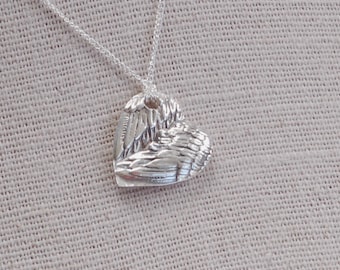 Celebrating Life - Remembrance Jewelry - Fingerprint Jewelry - Angel Wing Heart Pendant