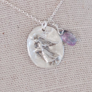 Fingerprint Remembrance Necklace - An Angel with Gratitude Necklace