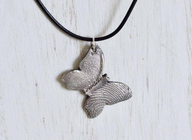 Fingerprint Butterfly Necklace Butterfly Necklace Sympathy Etsy