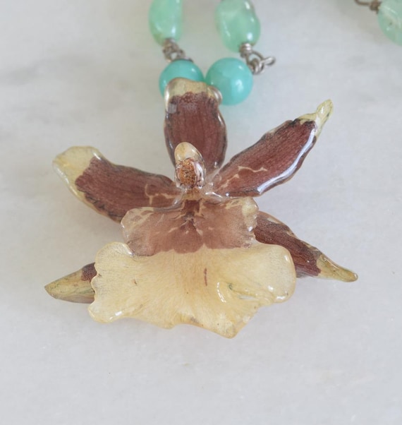 Orchid Necklace - real orchid necklace - genuine orchid necklace - Friendship necklace - Love necklace - gift necklace