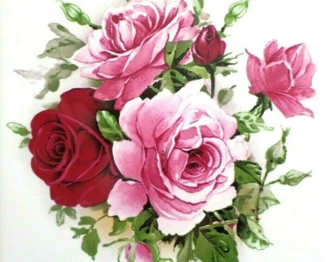 Set of 2 Framed Ceramic Tiles With Hand Painted Rose Pattern - CDGC ...