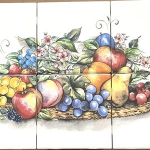 Ceramic Chickadee Birds 6 pc Mural 4.25" x 4.25”Tiles 12.75" x 8.50" Sale