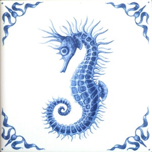 Ceramic Pick One The Kit Oz Blue Nautical Delft  Design Kiln Fired Ceramic Tiles Artist Lisa Cach