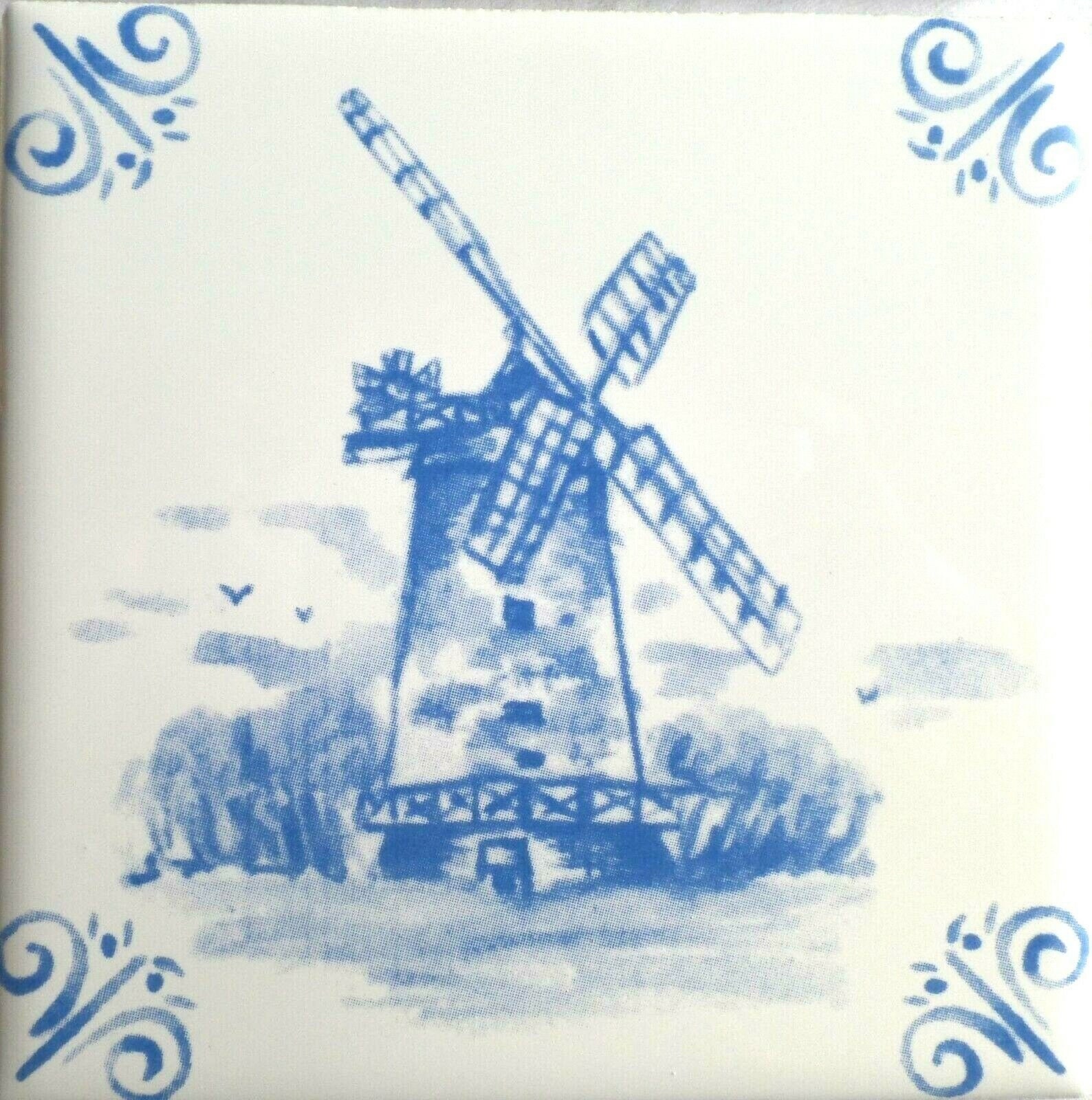 Light Blue Nautical Delft Design Ship Windmill Set of 8 of - Etsy