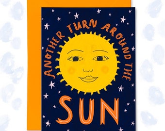 Birthday Card Another Turn Around the Sun: Sunshine Greetings Card for Him