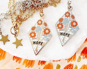 Hope Necklace, Encouragement Gift, Cheer Up Gift, Strength, Wellbeing Keepsake, Tough Times Gift, Thoughtful Positivity, You Are Strong,