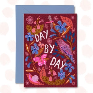 Day by Day Greetings Card, Everyday Card, Blank Card, hand Draw, Illustrated, Nature Inspired