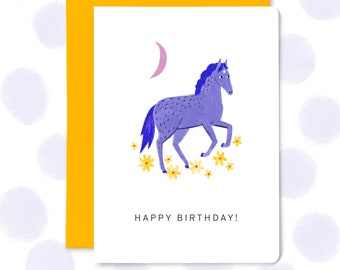 Horse Happy Birthday Card, Greetings Card, Horse Lover, Pony Lover