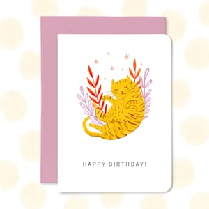 Cat Happy Birthday Card, Greetings Card, Cat Lover