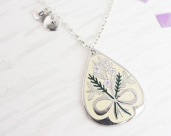 Always Together Enamel Pendant - Silver, Bridal Jewellery, Wedding Necklace, Infinity Symbol