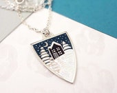 Winter Personalised Birthstone Pendant Necklace - Silver