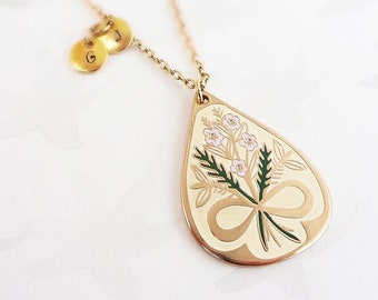 Enamel Pendant Necklace - Always Together Gold, Wedding Necklace, Gift for Mum, Infinity Symbol