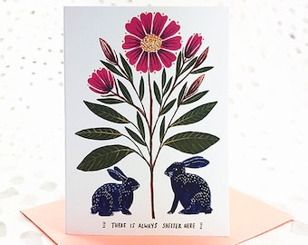 There is Always Shelter Here Card, friendship card, comforting card