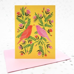 Lovebirds Greetings Card, anniversary card, wedding card, card for girlfriend, card for boyfriend,