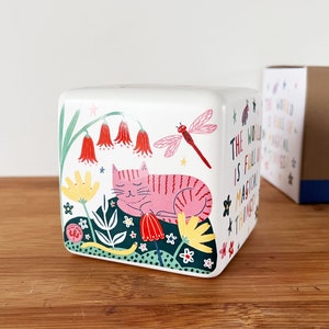 Children's Money Box - The World is Full of Magical Things, Ceramic Piggy Bank, New Baby Gift