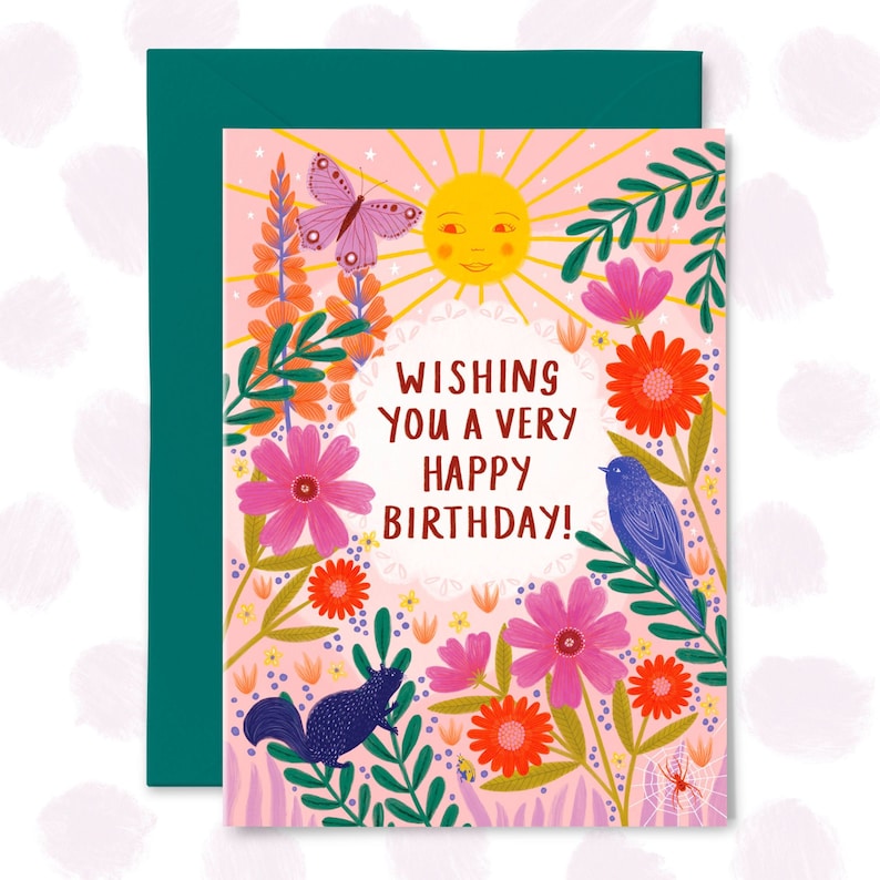 Beautiful World Happy Birthday Card, Greetings Card, Birthday Wishes, Floral Card, Nature Happy Birthday image 1