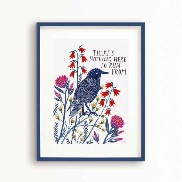 Nothing Here to Run From Art Poster, art print, Nature Illustration, housewarming gift