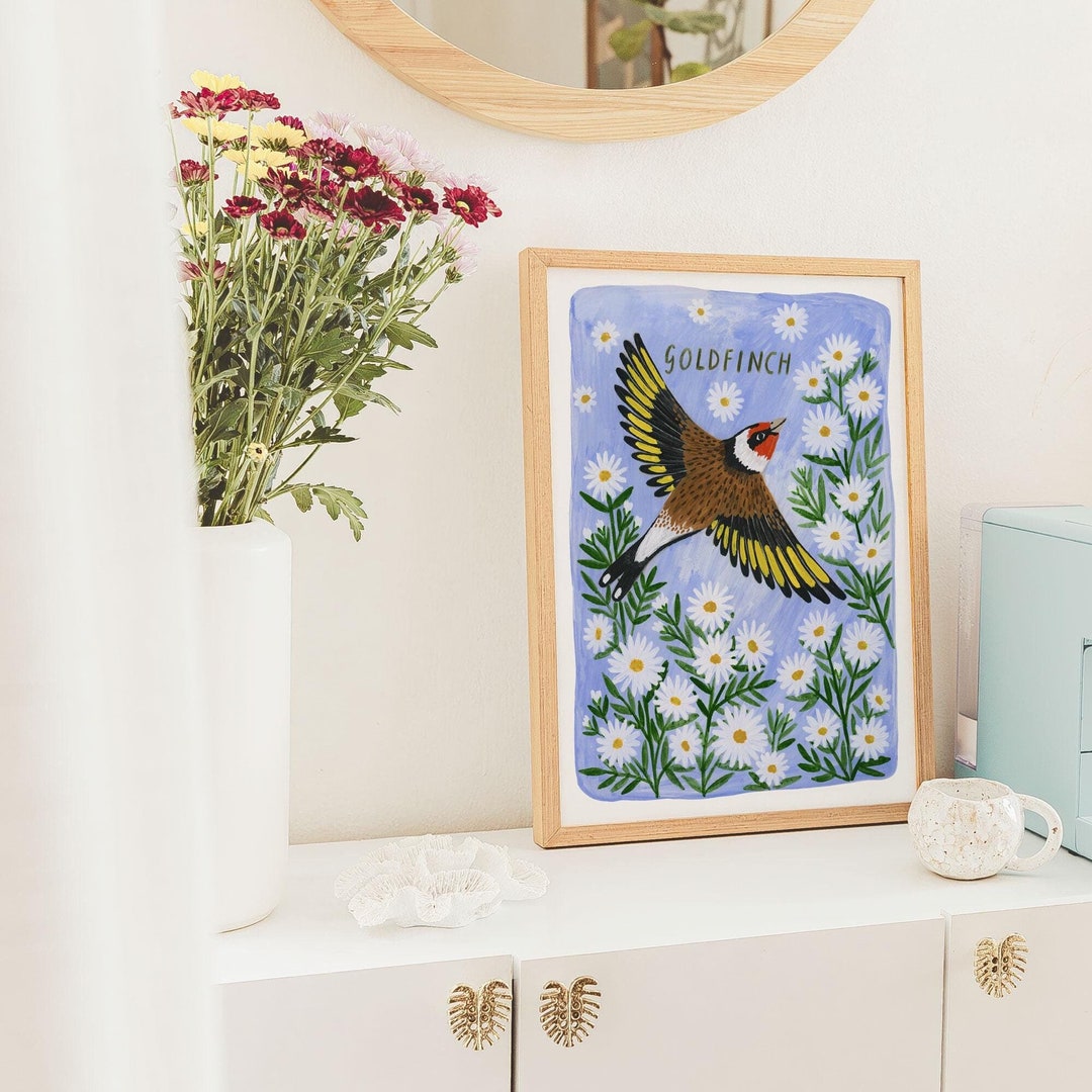 Goldfinch Bird Painting Art Print, Nature Wall Art, Calm Art for Living  Room, Wildlife Home Decor, A5, A4, A3 Size - Etsy Canada