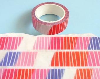 Brushy Stripes Washi Tape: Red, Blue Journal Tape