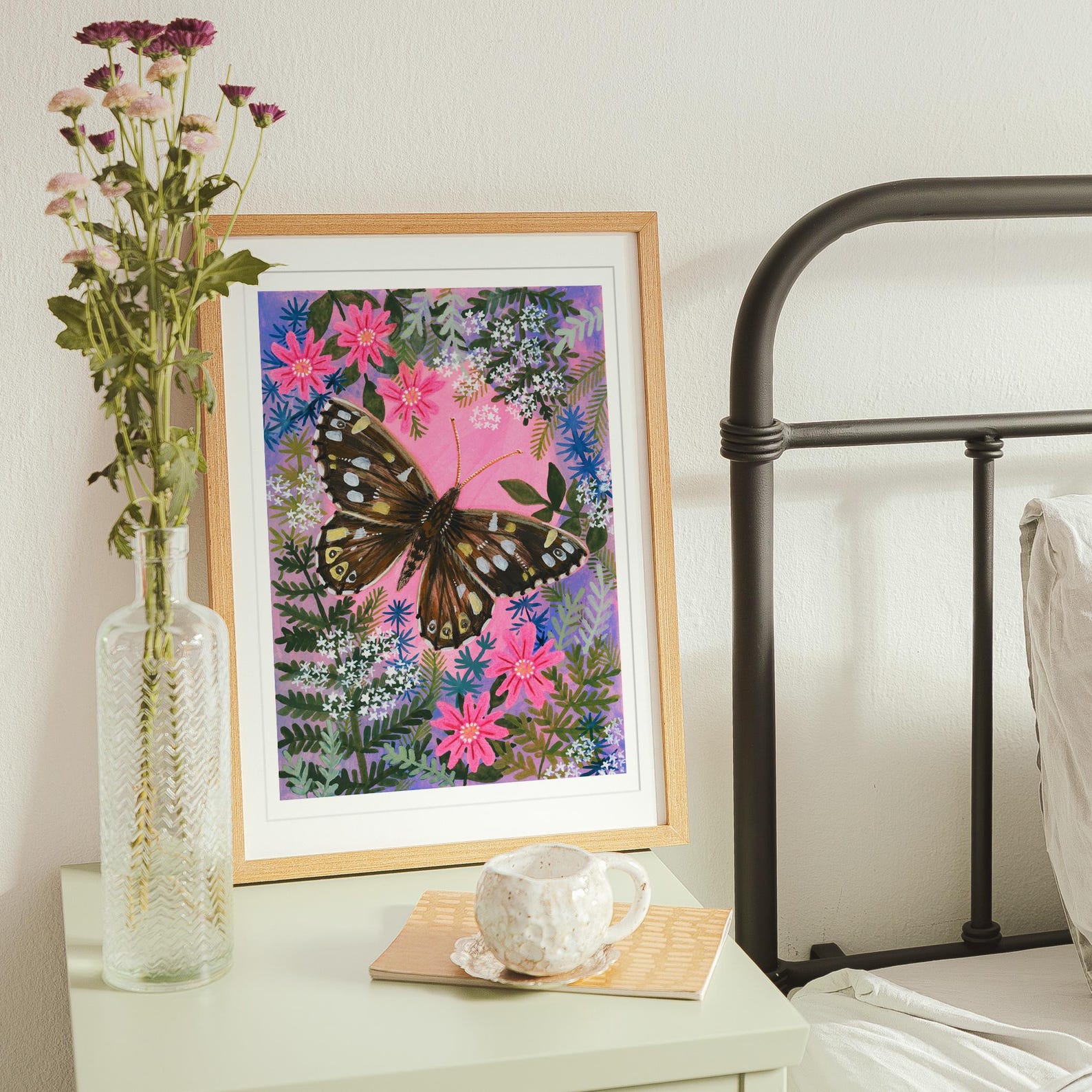 Speckled Brown Butterfly Art Print: Nature Wall Decor, British Wildlife Artwork - A3 - Medium