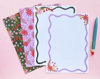 18 Piece Letter Writing Set - Garden Florals, Nature Theme Writing Paper, Patterned Notepaper, Thank You Letter, Pen Friend, Stationery Gift