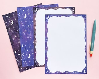 Set de escritura de cartas celestiales: papelería de luna y estrellas, regalo para amigos por correspondencia