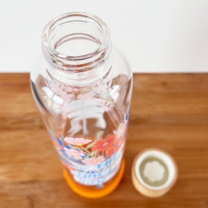 Glass Water Bottle The Time is Now, Eco-Friendly Drinks Bottle, Gift for Her image 4