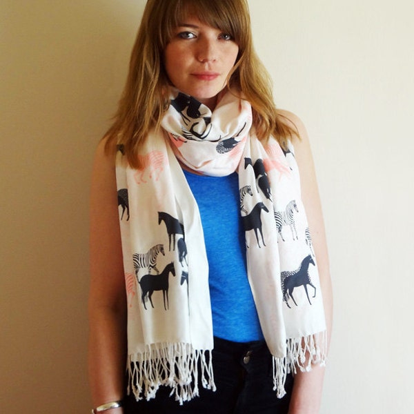 Equus Horse Scarf - Cream