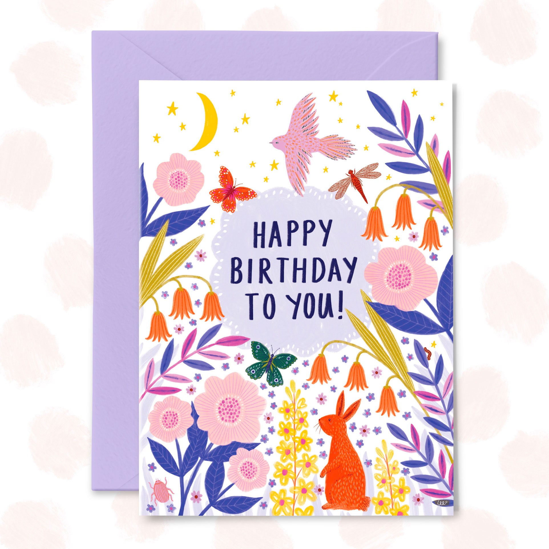 Sweet Creatures Happy Birthday Card Nature Greetings Card Etsy