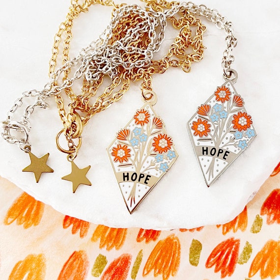 Hope Enamel Necklace Hope Jewellery 