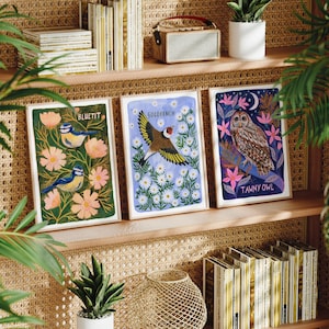 British Birds Art Print Set - Choose from 18 Designs, Hand Painted Botanical, Gallery Wall, Set of 2 3 4 or 5 Prints, Bird Watching Gift immagine 3