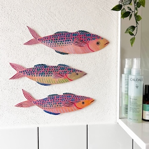 Wooden Mackerel Wall Art: Coastal Decor, Nature Lover Gift