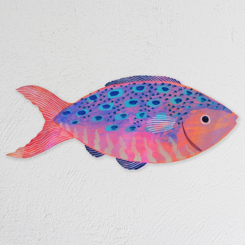 Large Wooden Fish Wall Art, Fish Decorations, Bathroom Accessories
