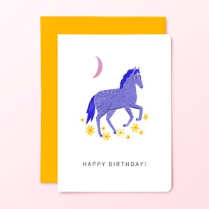Horse Birthday Card for Horse Lover Greetings Card for Pony Girl Birthday Gift Magical Horse