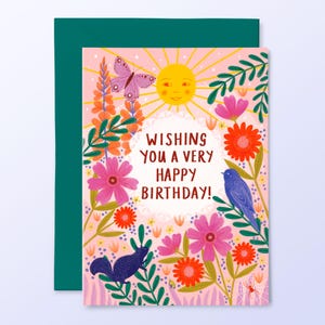 Schöne Welt alles Gute zum Geburtstagkarte, Grußkarte, Geburtstagswünsche, Blumenkarte, Natur alles Gute zum Geburtstag