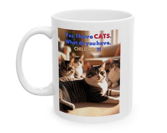 Rolig kattmamma-mugg – Sarkastisk kattälskare-present, 30 cl keramik