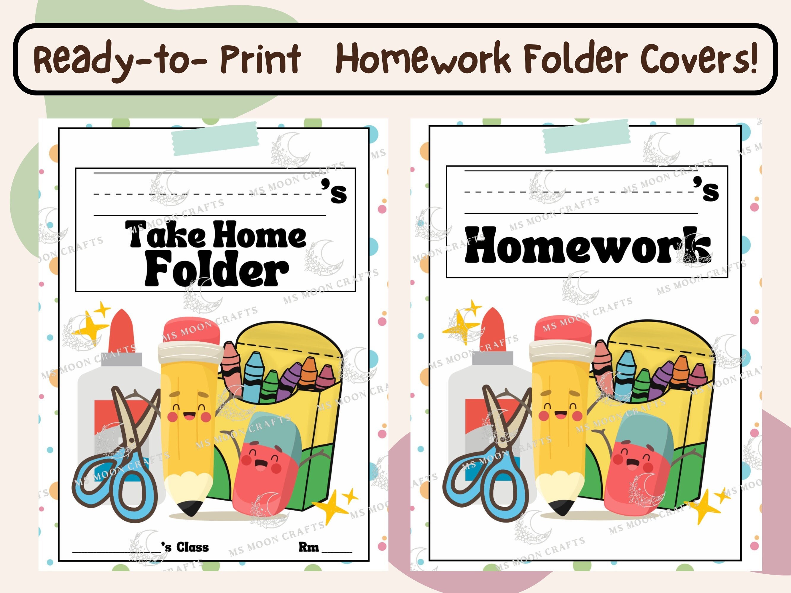 Homework Folder Cover Take Home Folder Cover Classroom Folder Cover Homework Folder Cover Take Home Folder Cover Classroom Folder Cover