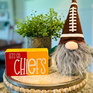 Kansas City Chiefs Decor ~ Wooden word block, Chiefs gift, Chiefs desk & home decor, Chiefs Football, Sport Gift, Fan Gift