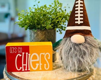 Kansas City Chiefs Decor ~ Wooden word block, Chiefs gift, Chiefs desk & home decor, Chiefs Football, Sport Gift, Fan Gift