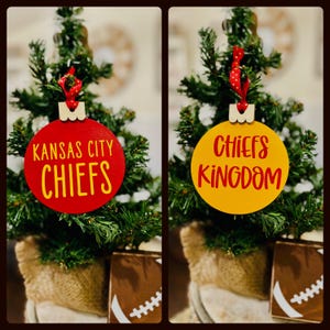 KC Chiefs ~ Christmas Ornament, Chiefs Gift, Chiefs Decor for fan, Kansas City Chiefs gift