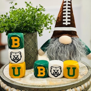 BAYLOR BEARS SET of 3 ~ Mini wooden word blocks, Baylor gift, Baylor desk & home decor, College gift, Sic ‘Em Bears, Grad gift