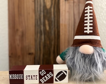 Juego de 4 bloques de palabras de madera en miniatura de los Osos del Estado de Missouri, regalo universitario de los Osos, decoración de escritorio y hogar de fútbol, regalo del Estado de Missouri, regalo de graduación