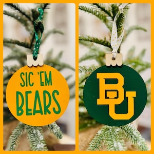 Baylor Bears ~ kerstornament, berencadeau, Baylor-decor voor fan, alumni of student, Baylor Bears-cadeau, Sic &#39;Em