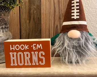 TEXAS LONGHORNS ~Wooden word block,  Longhorn gift, Longhorn desk & home decor, Hook ‘Em Horns, Austin Texas, Grad gift, College gift