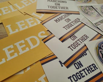 Leeds United Stickers x30 mixed. LUFC- Easy Peel. Football gift Ideas. Crafts.