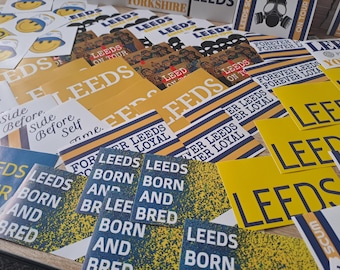 X60 Top notch RANDOM LUFC- Unofficial stickers - Easy Peel. Football gift Ideas. Crafts.