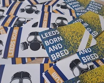 Leeds United Sticker mix x30 mixed. LUFC- Easy Peel. Football gift Ideas. Crafts.