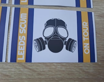 Leeds Scum on Tour Stickers x30 unofficial stickers. LUFC- Easy Peel. Football gift Ideas. Crafts.
