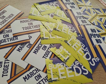 Leeds United Stickers x50 mixed. LUFC- Easy Peel. Football gift Ideas. Crafts.