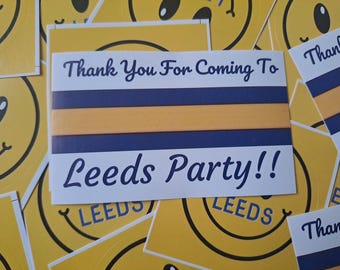 Leeds Birthday / Party Stickers X30  LUFC- Easy Peel. Football gift Ideas. Crafts.
